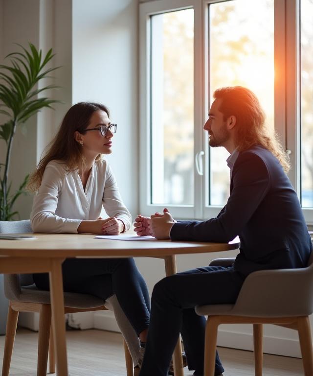 Executive leadership coaching session in a modern Paris office