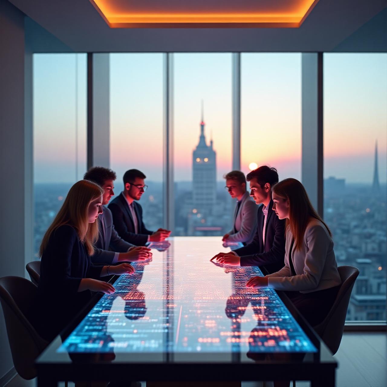 A modern Paris office with team members discussing digital strategy